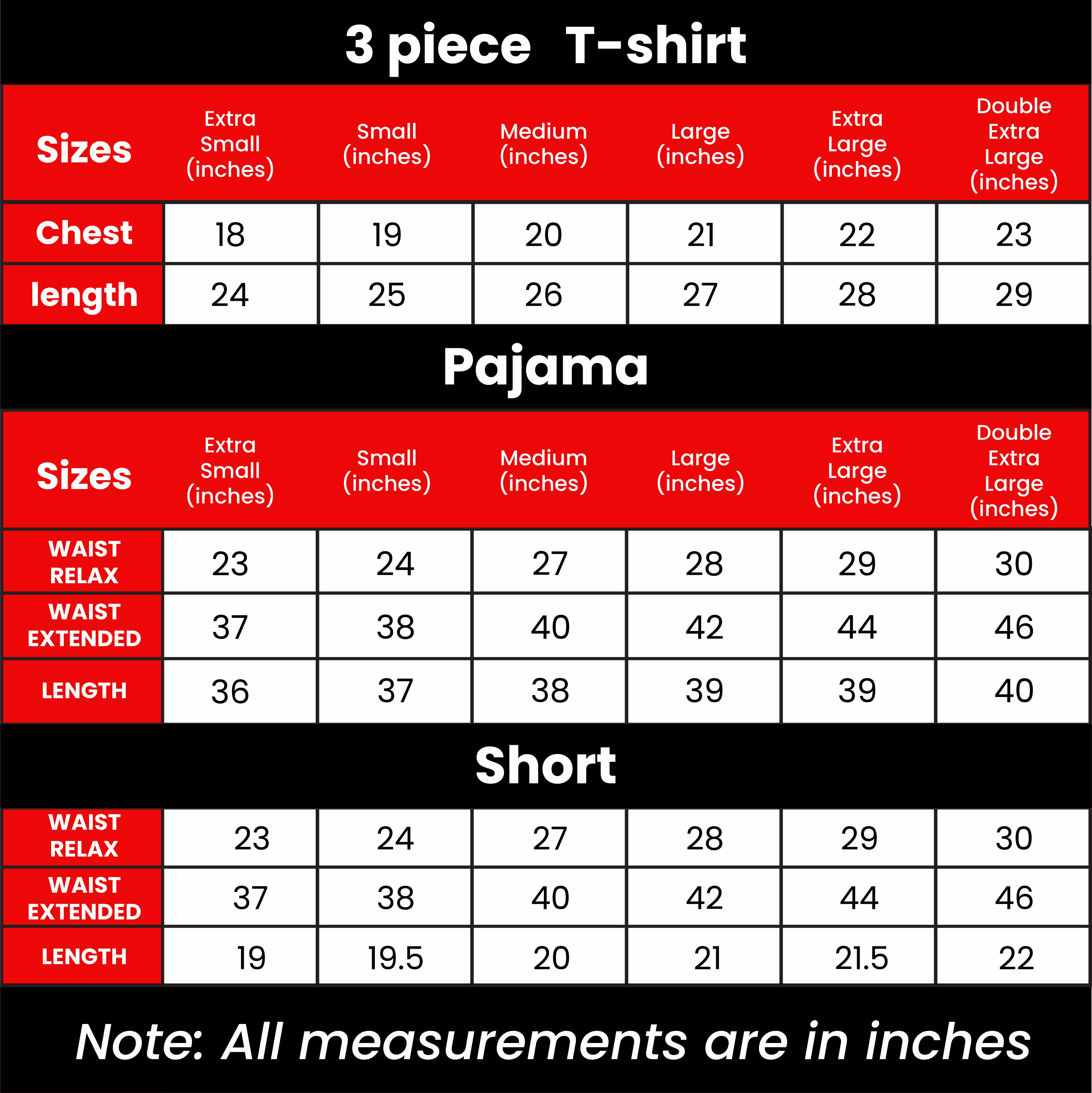 3 Piece Printed Night Suit Check Panda