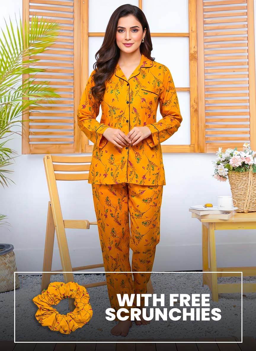 Imported Linen Printed Warm Glow PJ Set-LP9