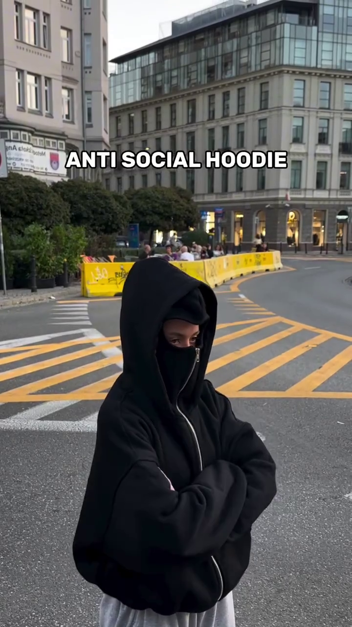 Balaclava Ninja Zipper Hoodie Jacket For Women