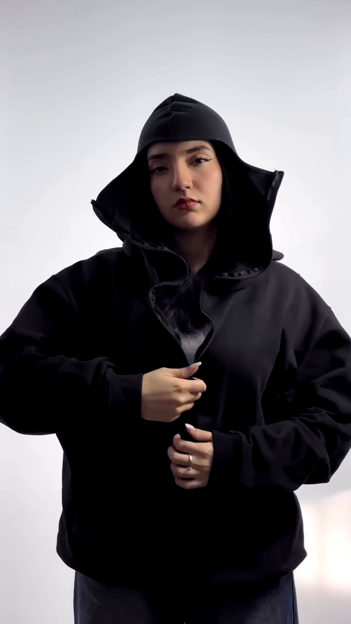 Balaclava Ninja Zipper Hoodie Jacket For Women