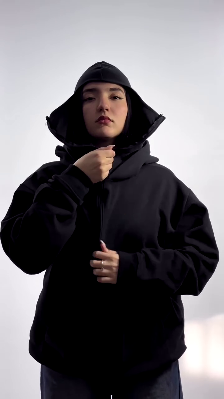 Balaclava Ninja Zipper Hoodie Jacket For Women