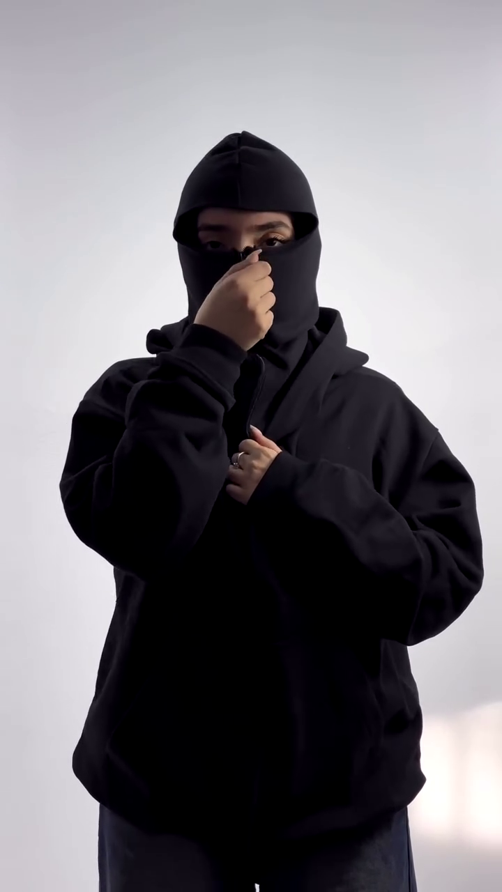 Balaclava Ninja Zipper Hoodie Jacket For Women